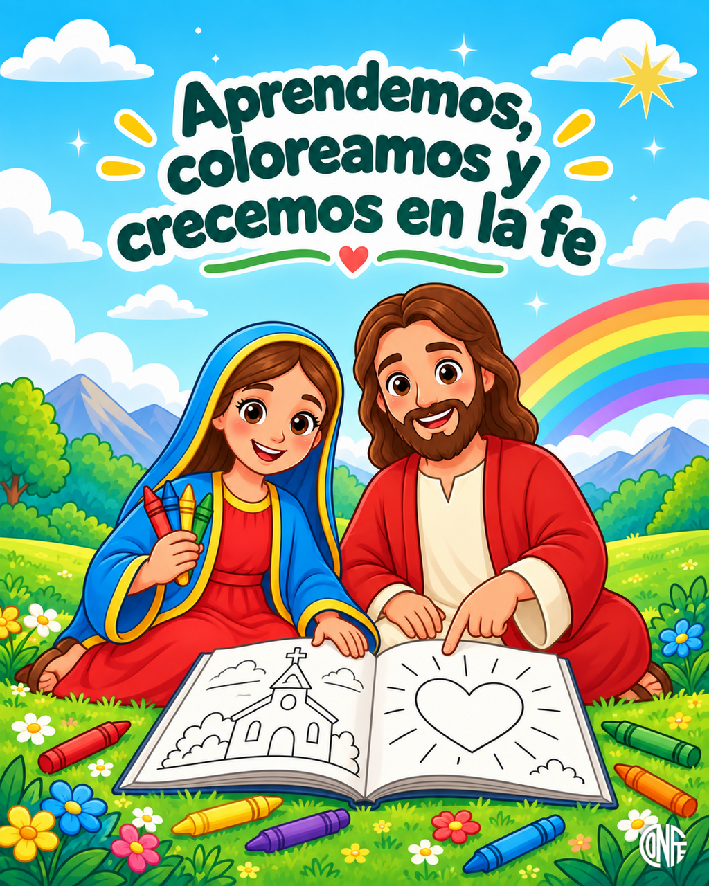 Coloreando con Jesús y María | LIBRO FÍSICO